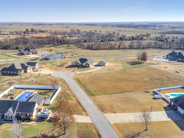 drone / aerial view with a rural view