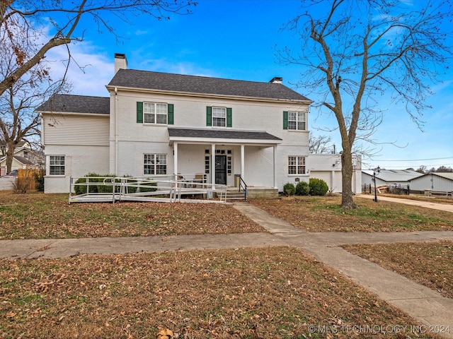 view of front facade featuring covered porch