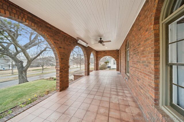 view of patio / terrace with ceiling fan