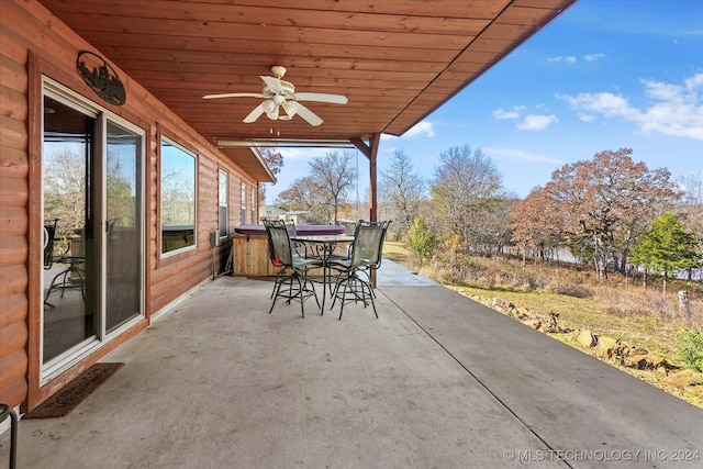 view of patio / terrace featuring ceiling fan