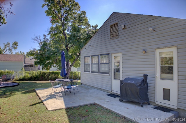 view of patio with area for grilling