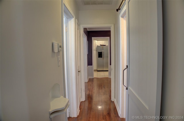 hall featuring wood-type flooring