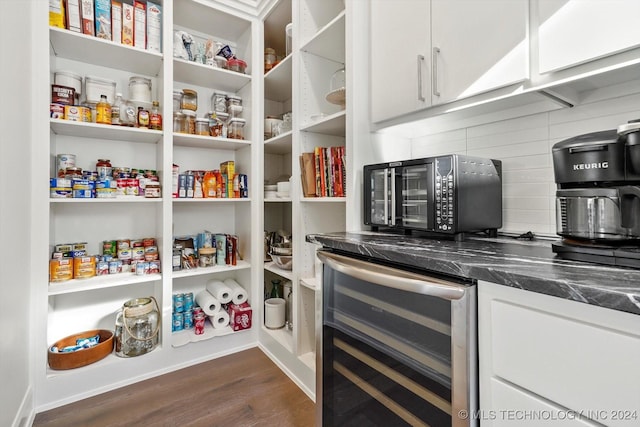 storage area with wine cooler