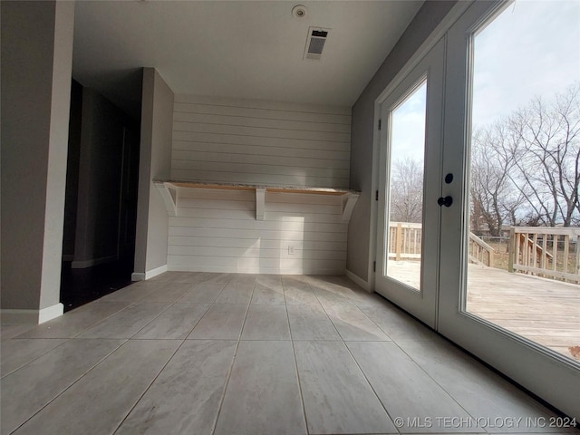 interior space featuring french doors