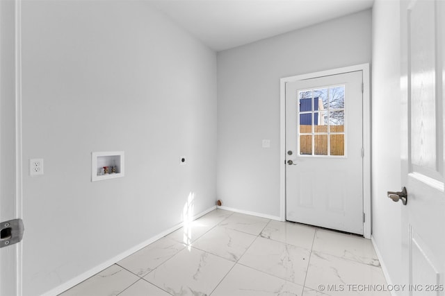 laundry room featuring washer hookup and hookup for an electric dryer