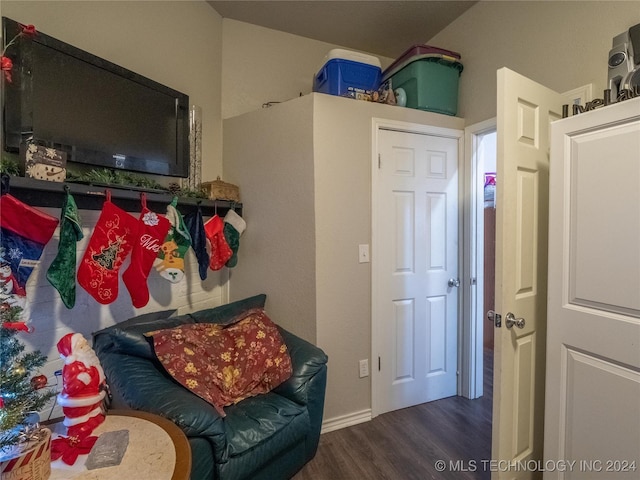 mudroom featuring dark hardwood / wood-style flooring