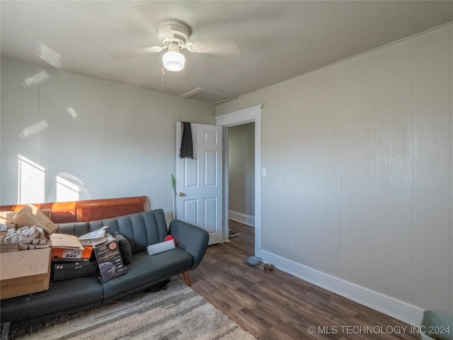 living room with hardwood / wood-style floors