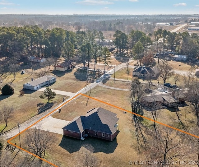 aerial view featuring a rural view