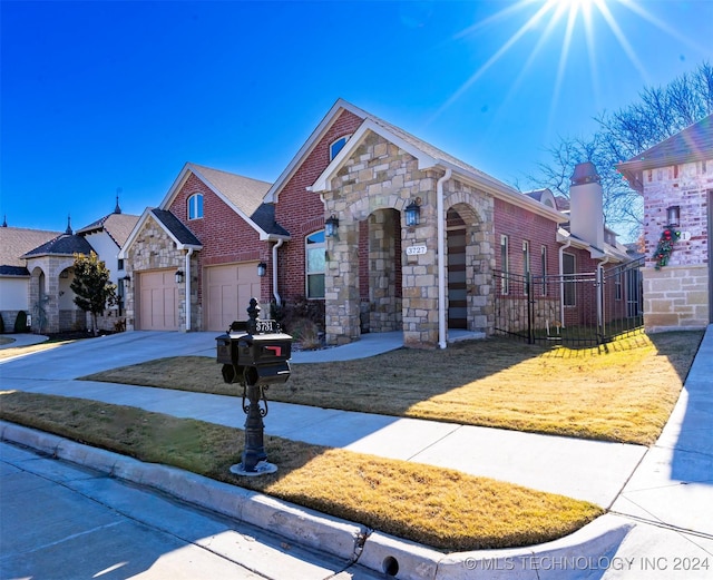 view of front of home with a garage