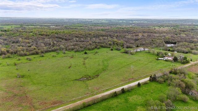 bird's eye view featuring a rural view