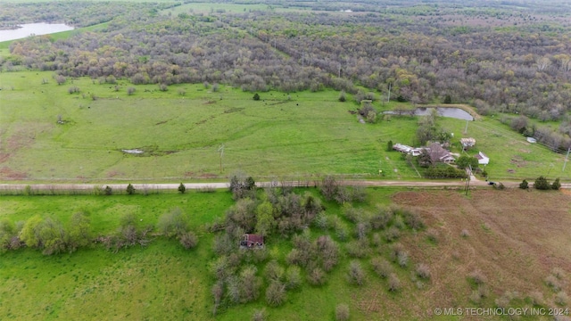 aerial view with a rural view