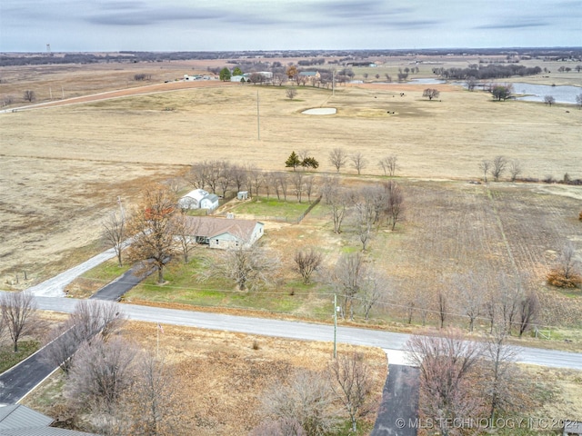 drone / aerial view with a rural view