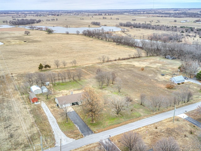 aerial view featuring a rural view