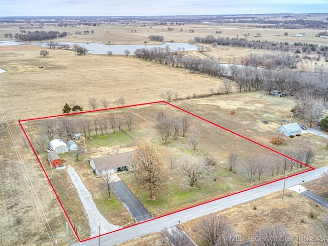 aerial view featuring a rural view