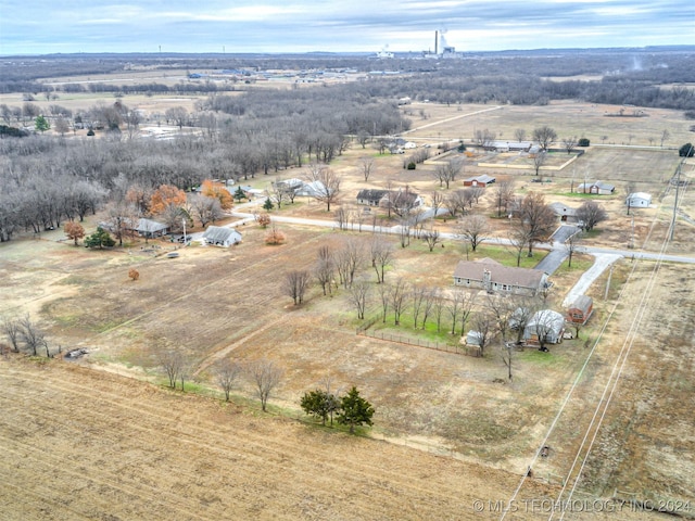 bird's eye view with a rural view