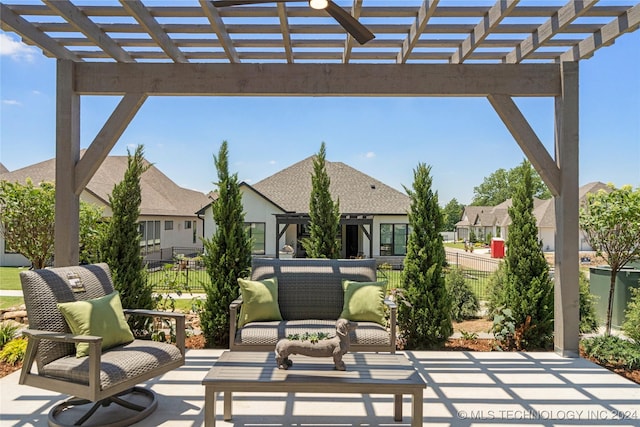 view of patio / terrace with a pergola