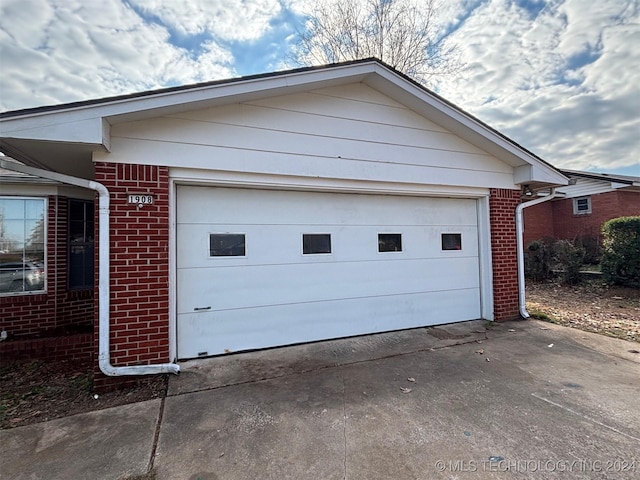 view of garage