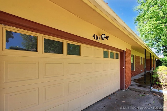 view of garage