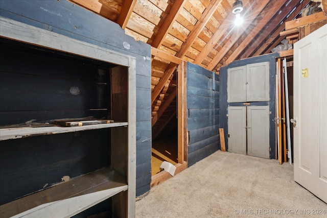 view of unfinished attic