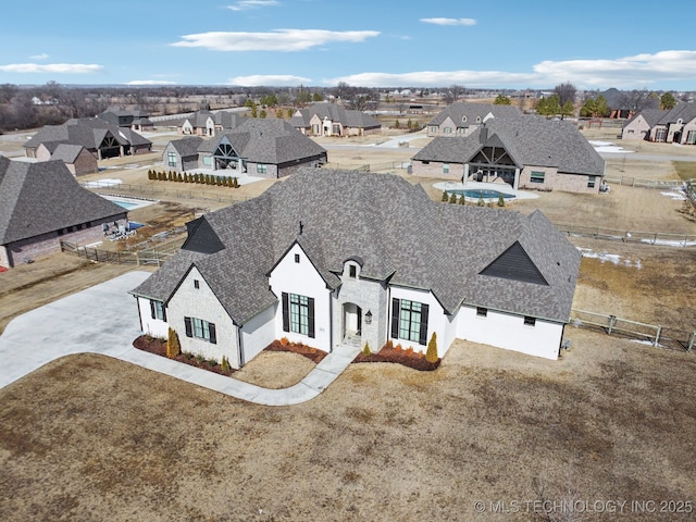 aerial view featuring a residential view