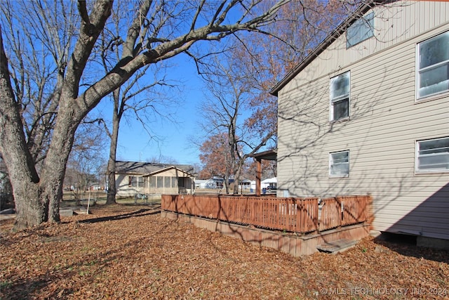 view of yard featuring a deck