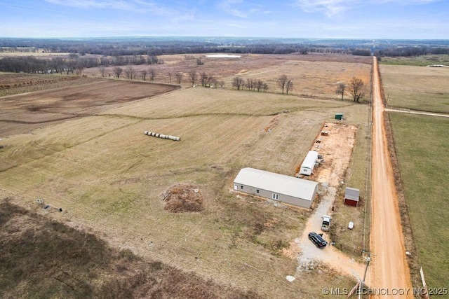 aerial view featuring a rural view