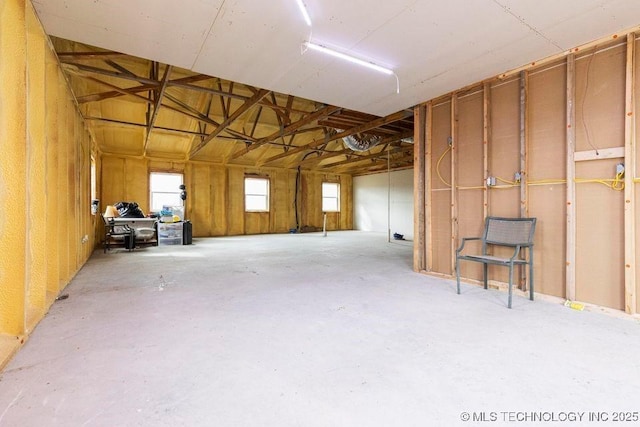 interior space with a garage