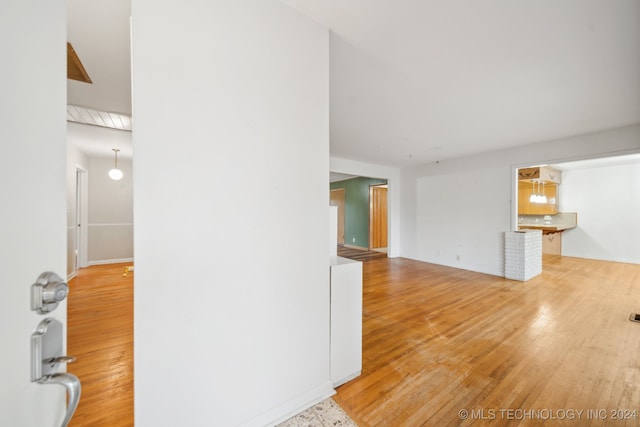 interior space with hardwood / wood-style floors