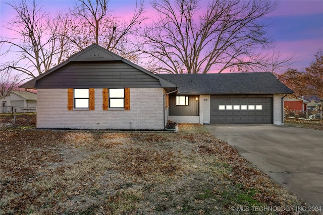 view of front facade with a garage