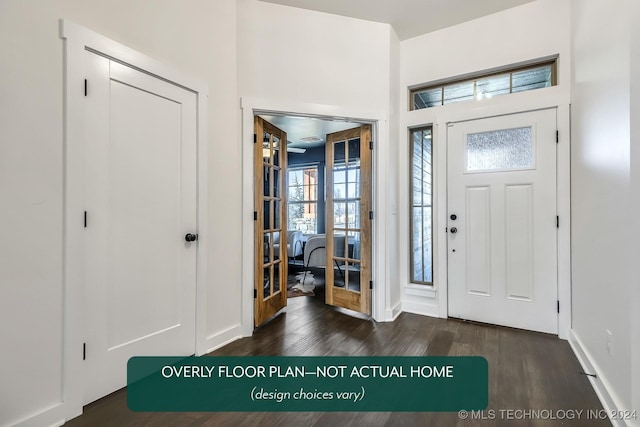 foyer entrance with dark wood-type flooring