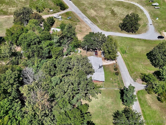 aerial view with a rural view