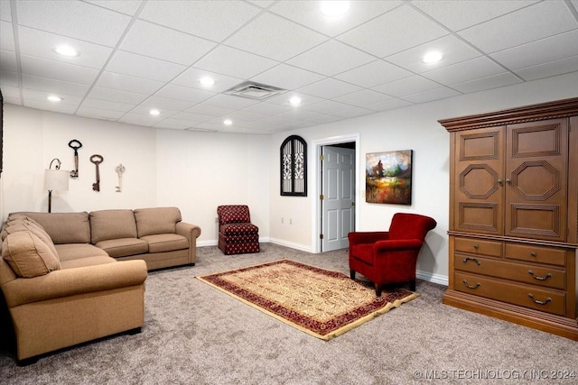 living room with carpet flooring