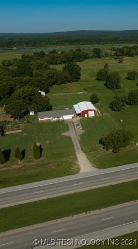 drone / aerial view featuring a rural view