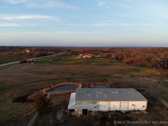 drone / aerial view featuring a rural view