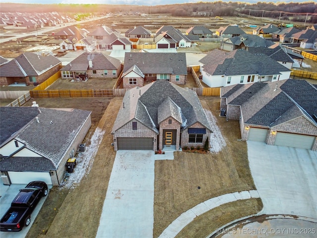 aerial view featuring a residential view