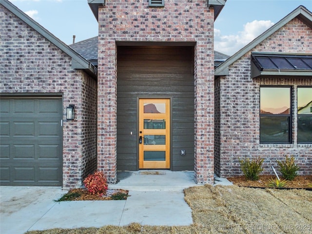 entrance to property with a garage