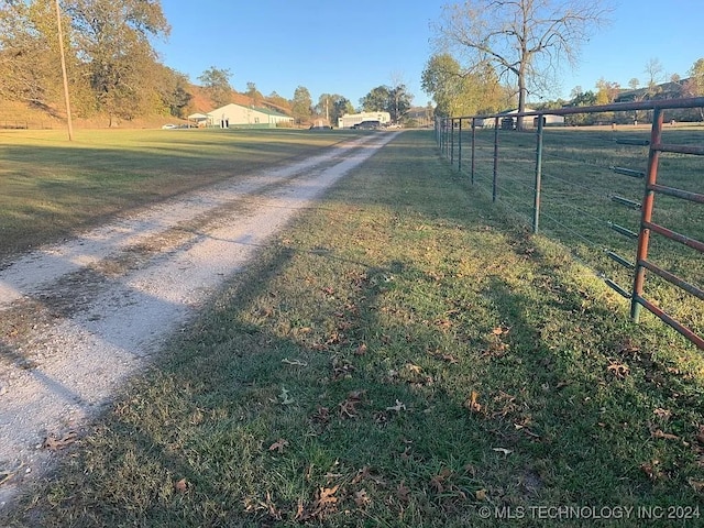 view of street with a rural view