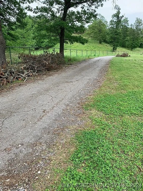 view of road with a rural view