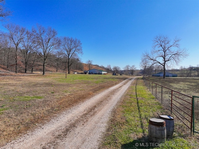 view of street featuring a rural view