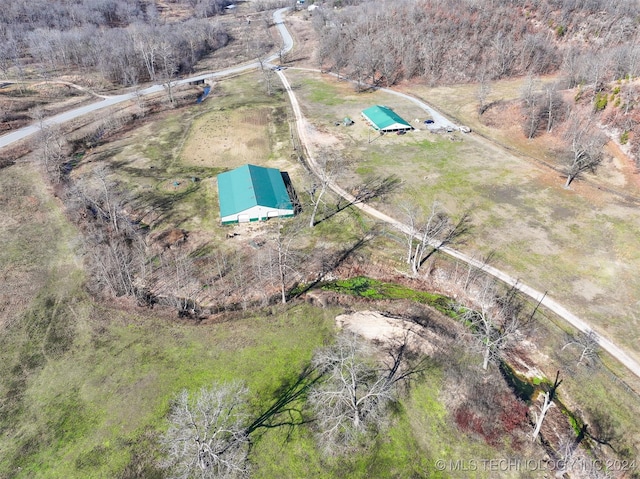 bird's eye view featuring a rural view