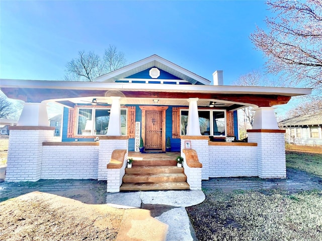 view of front of house featuring covered porch