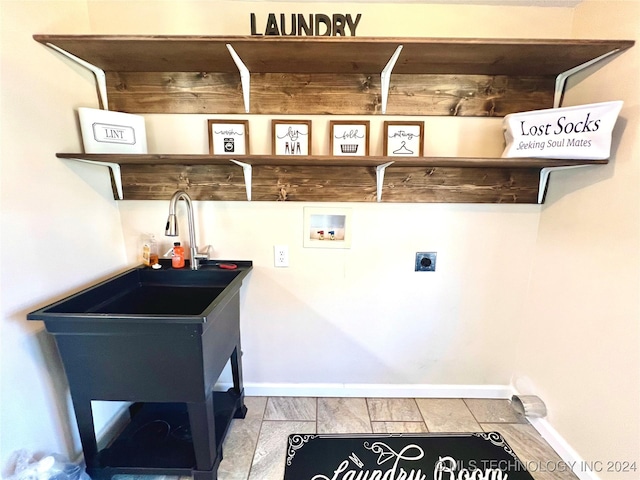 laundry area featuring washer hookup and hookup for an electric dryer