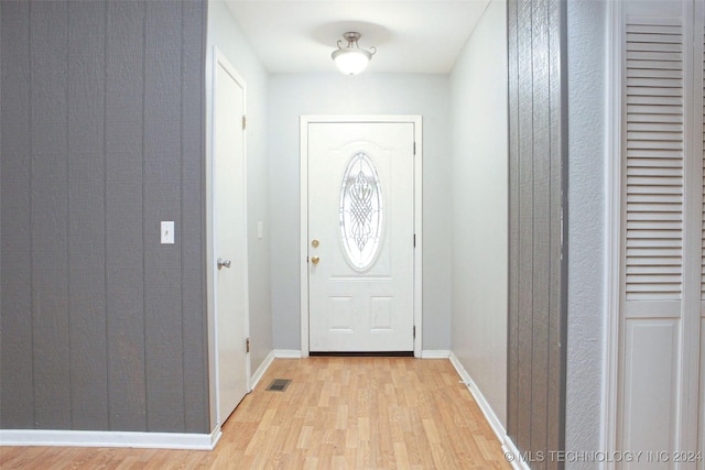 entrance foyer with light hardwood / wood-style flooring