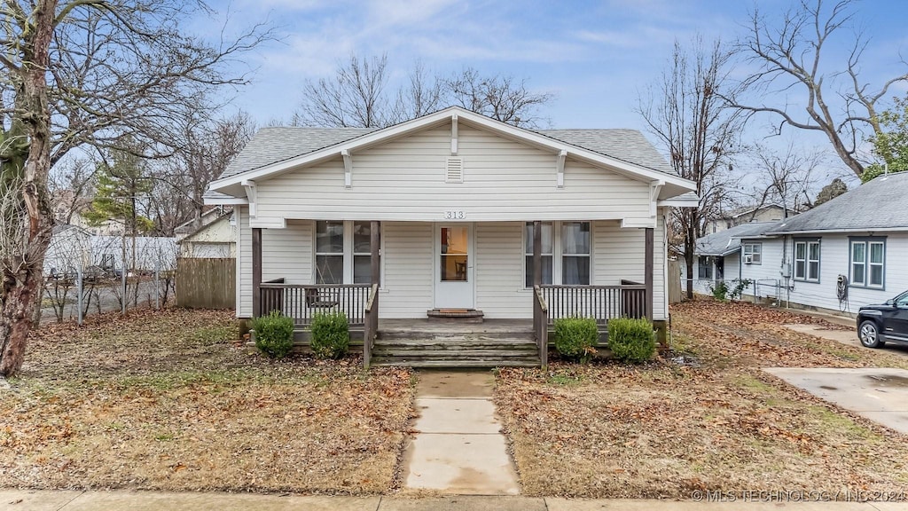 bungalow featuring a porch