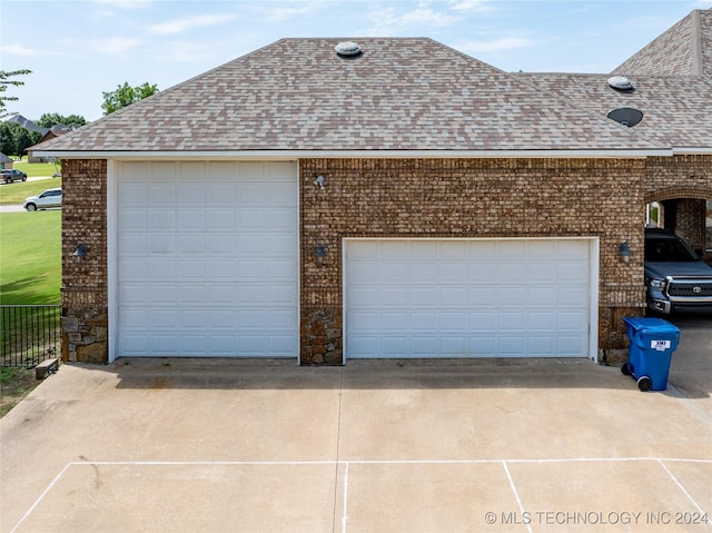 view of garage