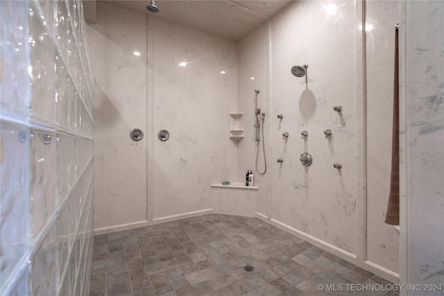 bathroom featuring a shower