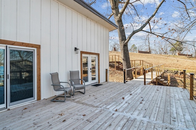 deck with french doors