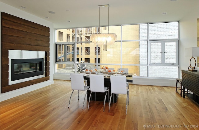 dining room with light wood-type flooring