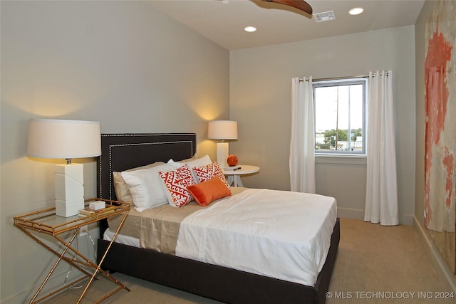 view of carpeted bedroom