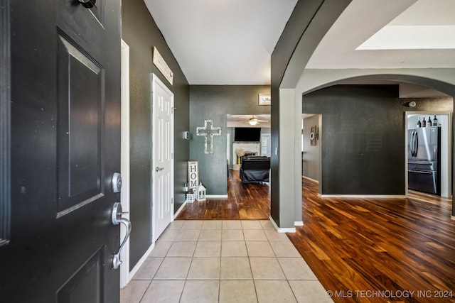 view of tiled entrance foyer